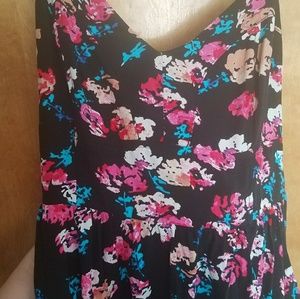 Express Black Floral Sweetheart Sundress